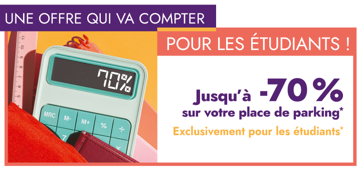 Abonnement parking pour étudiants à prix réduit